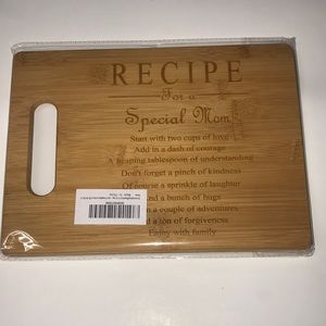 Recipe For A Special Mom Bamboo Cutting Board NWT